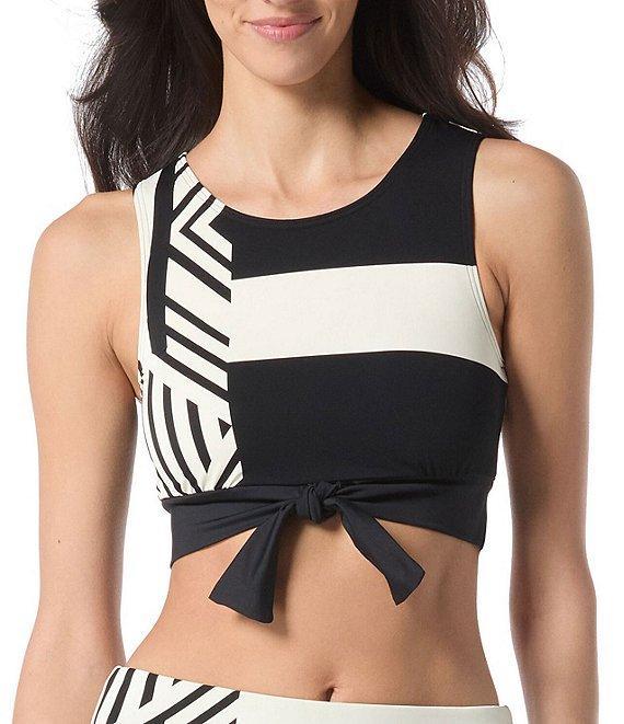 Vince Camuto Geometric Reversible High Waist Moderate Coverage Swim Bottom Product Image