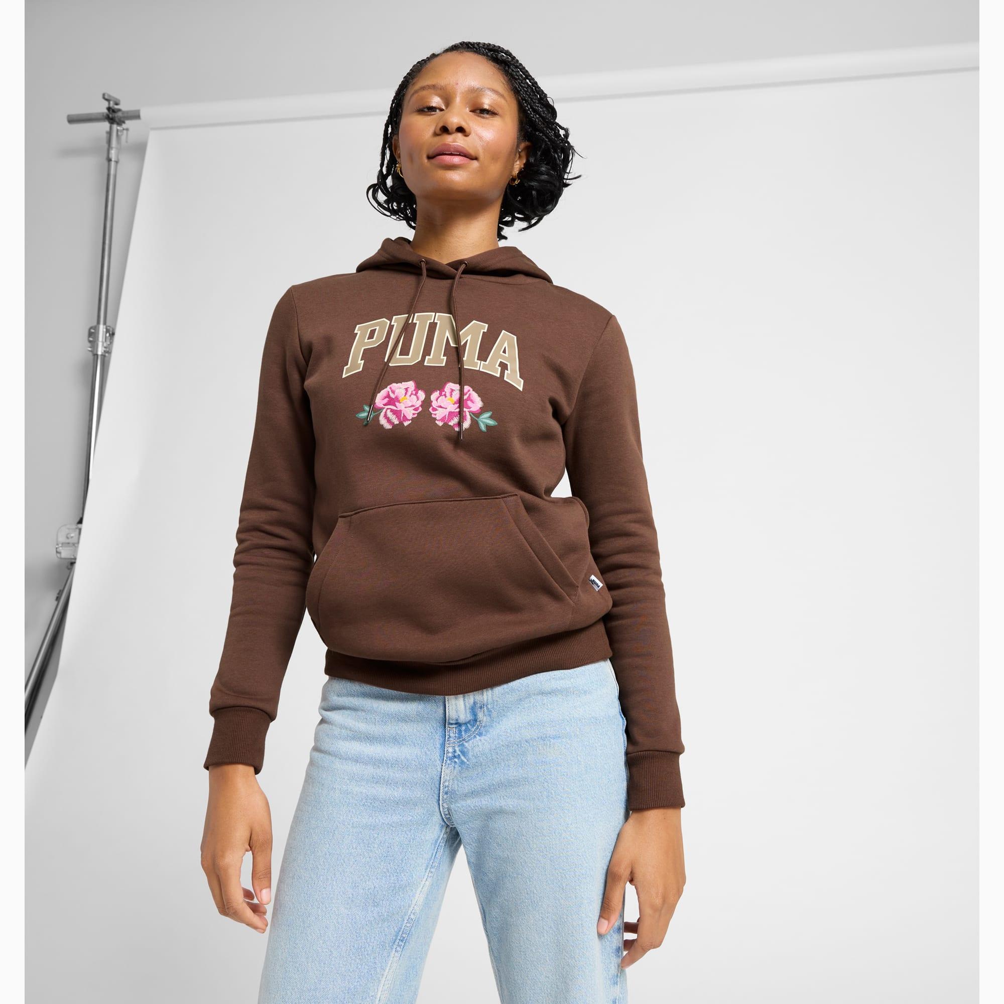 Faux Embroidered Floral Women's Hoodie Product Image