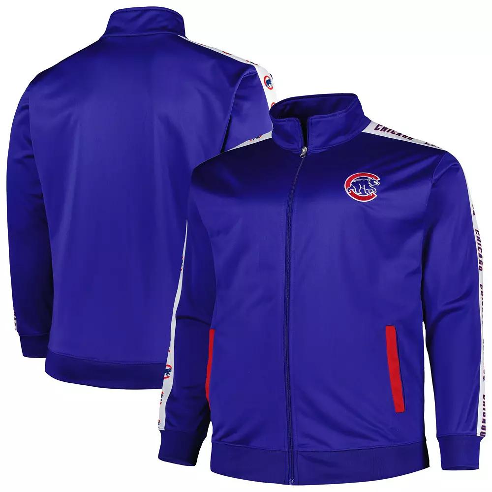 Men's Royal Chicago Cubs Big & Tall Tricot Track Full-Zip Jacket, Size: 4XLT, Blue Product Image