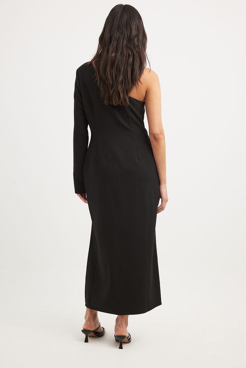One Shoulder High Slit Midi Dress Product Image