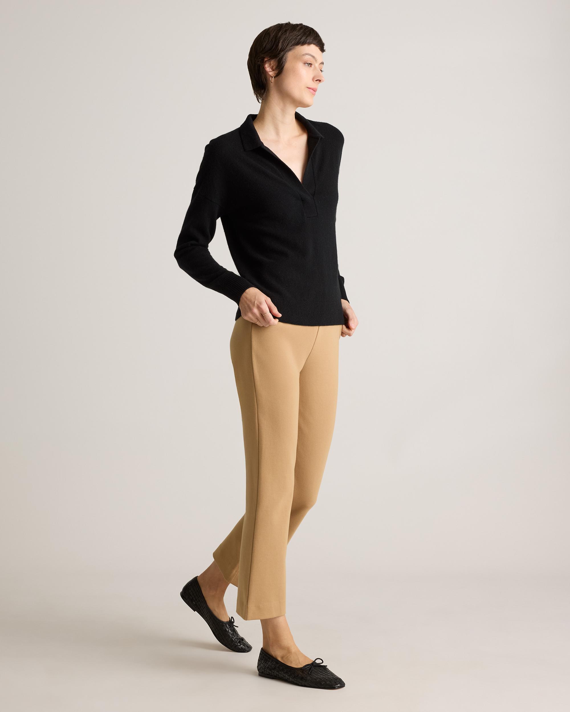 Quince | Women's Double Knit Kick Flare Pants Size XS, Organic Cotton Product Image