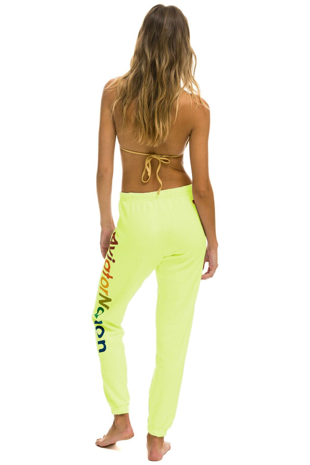 AVIATOR NATION ASPEN SWEATPANTS - NEON YELLOW Female Product Image