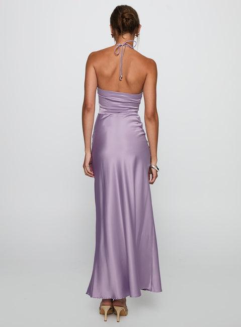 Rousseau Halter Maxi Dress Mauve Product Image