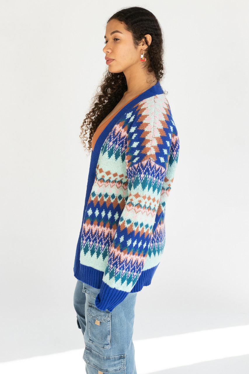 Diamond Pattern Open Cardigan Product Image