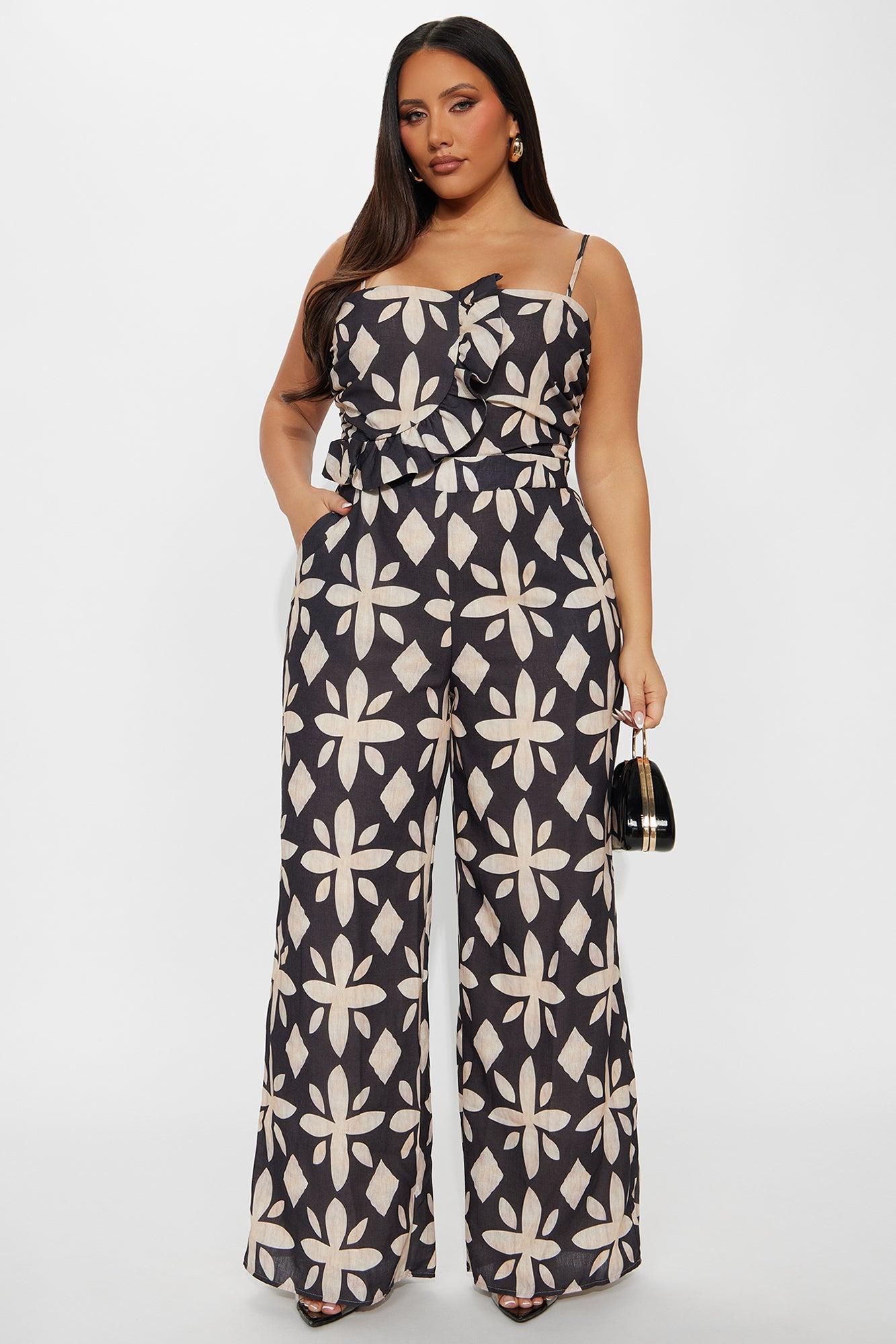 Francesca Linen Jumpsuit - Charcoal/combo Female Product Image