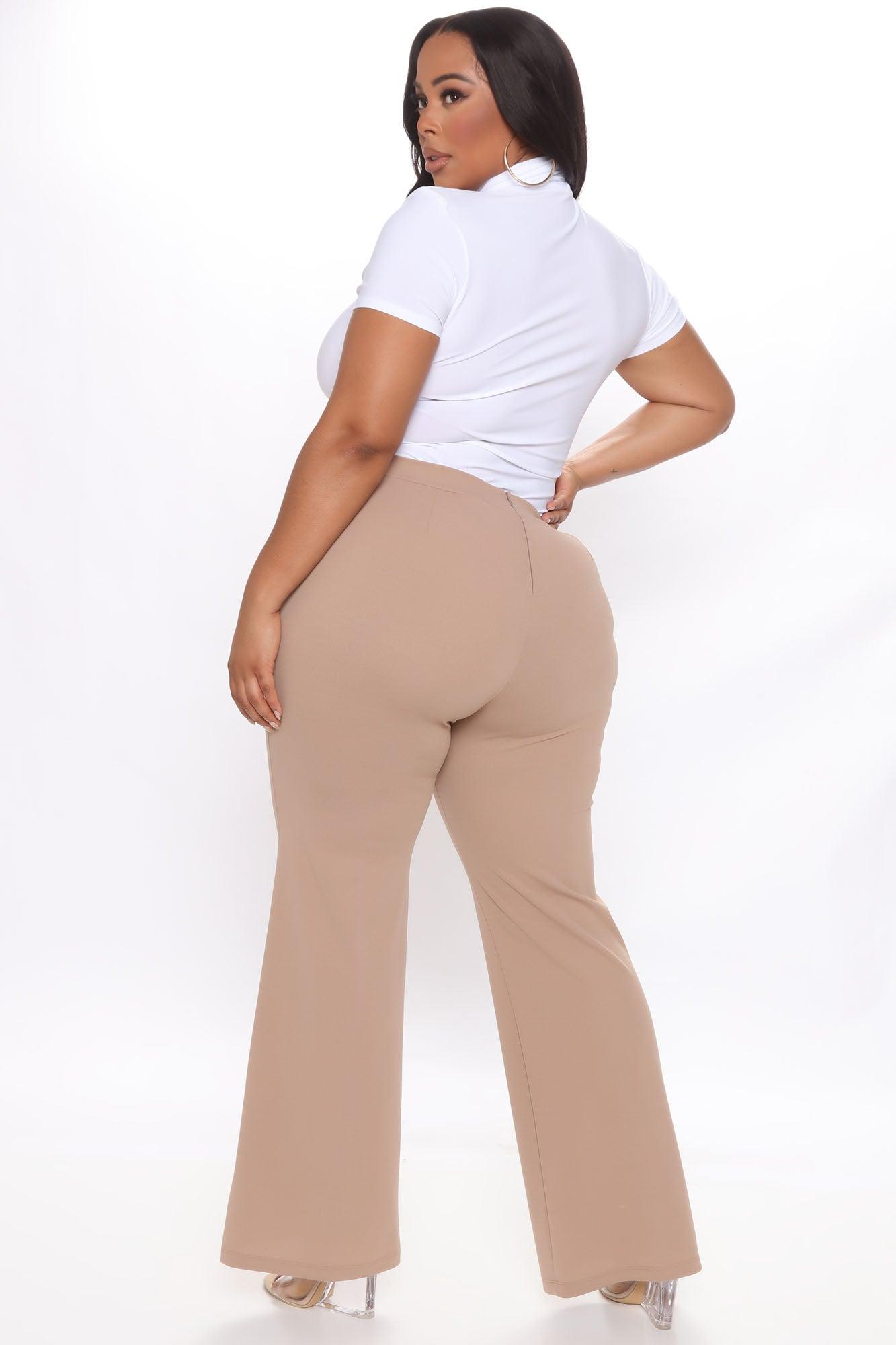 Call It Even Wide Leg Dress Pants - Taupe Product Image
