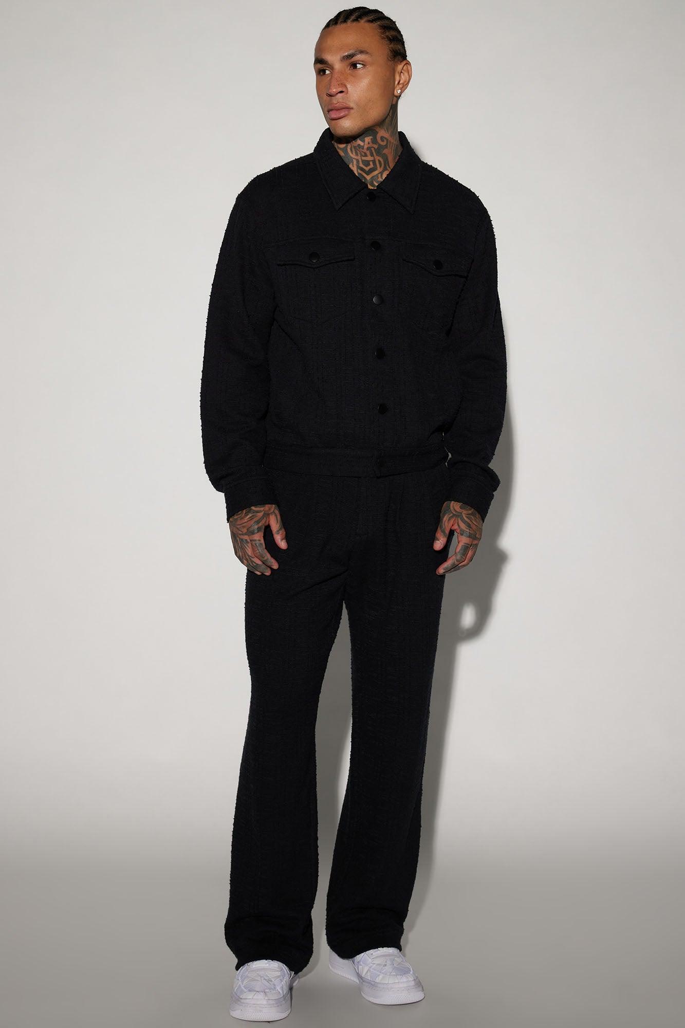 Jordan Textured Trucker Jacket - Black Product Image