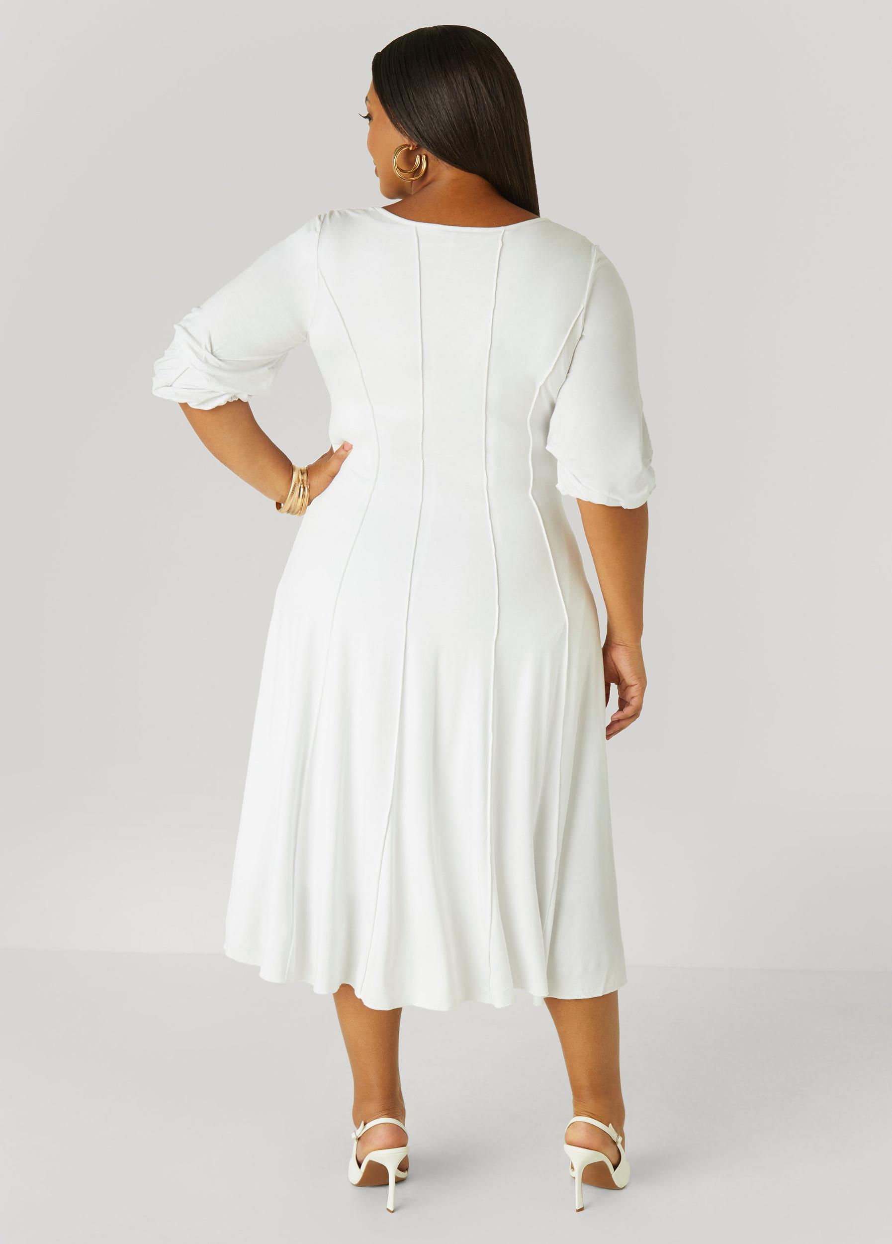 U Ring Seamed Midi Dress Product Image