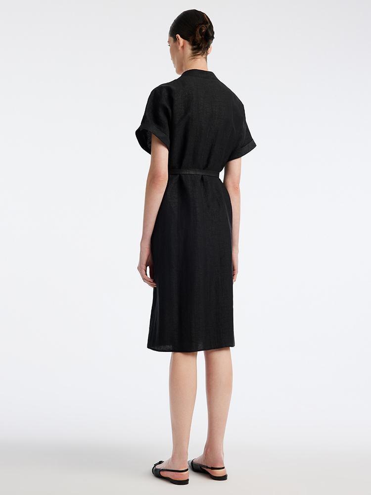 Xiang Yun Silk V-Neck Midi Dress Product Image