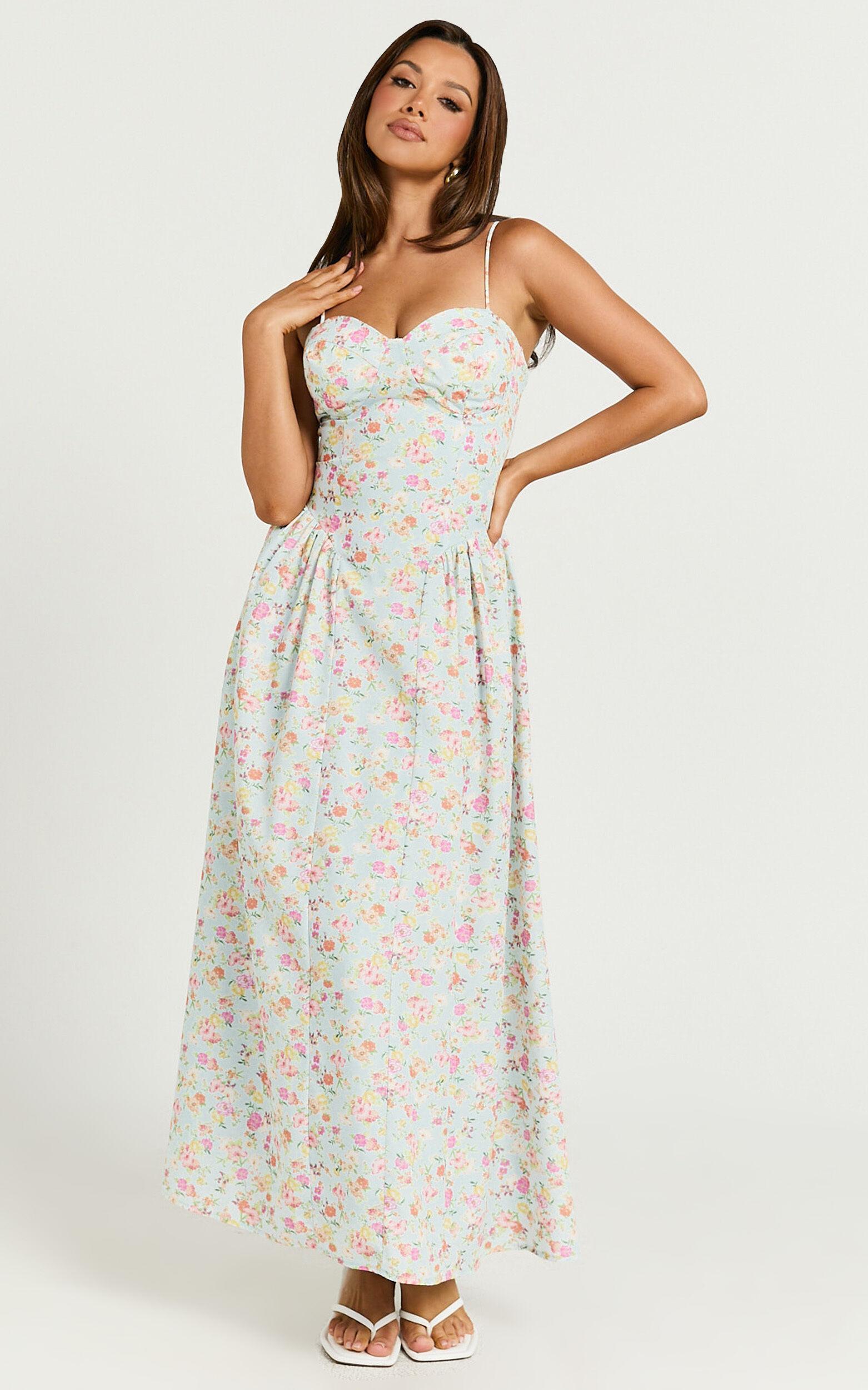 Jessica Midi Dress - Sweetheart Neck  Fit & Flare Midi Dress in Vintage Floral Product Image