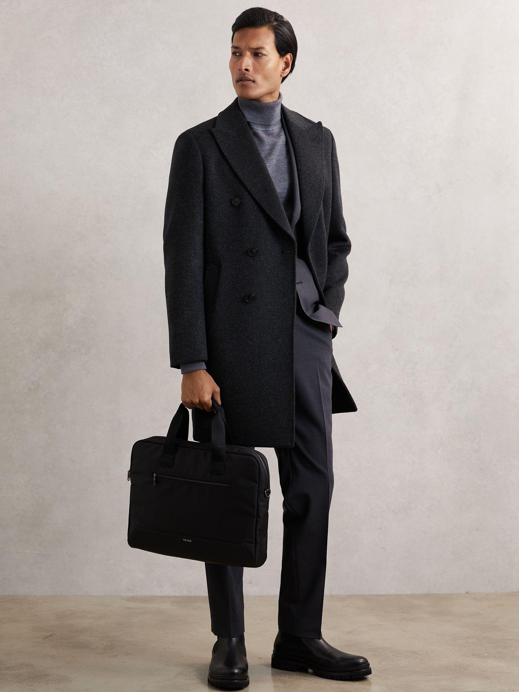 Woven Briefcase in Black Product Image