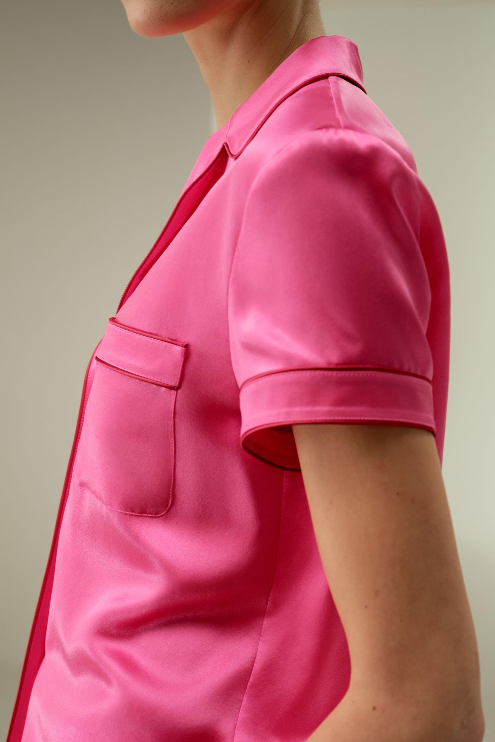 LSxES Contrast-Trimmed Silk Shirt Product Image