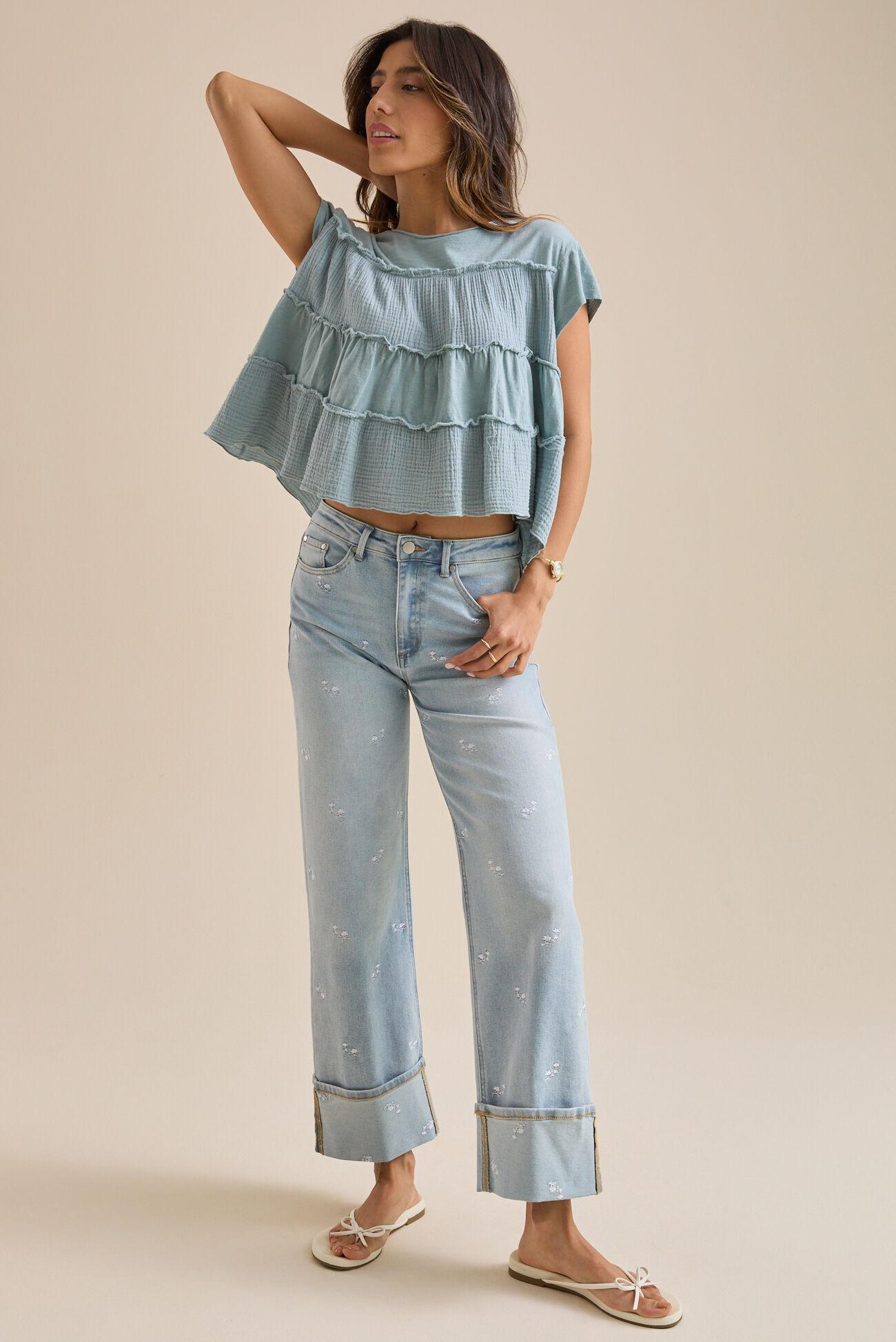 Avi Ruffled Babydoll Top Product Image