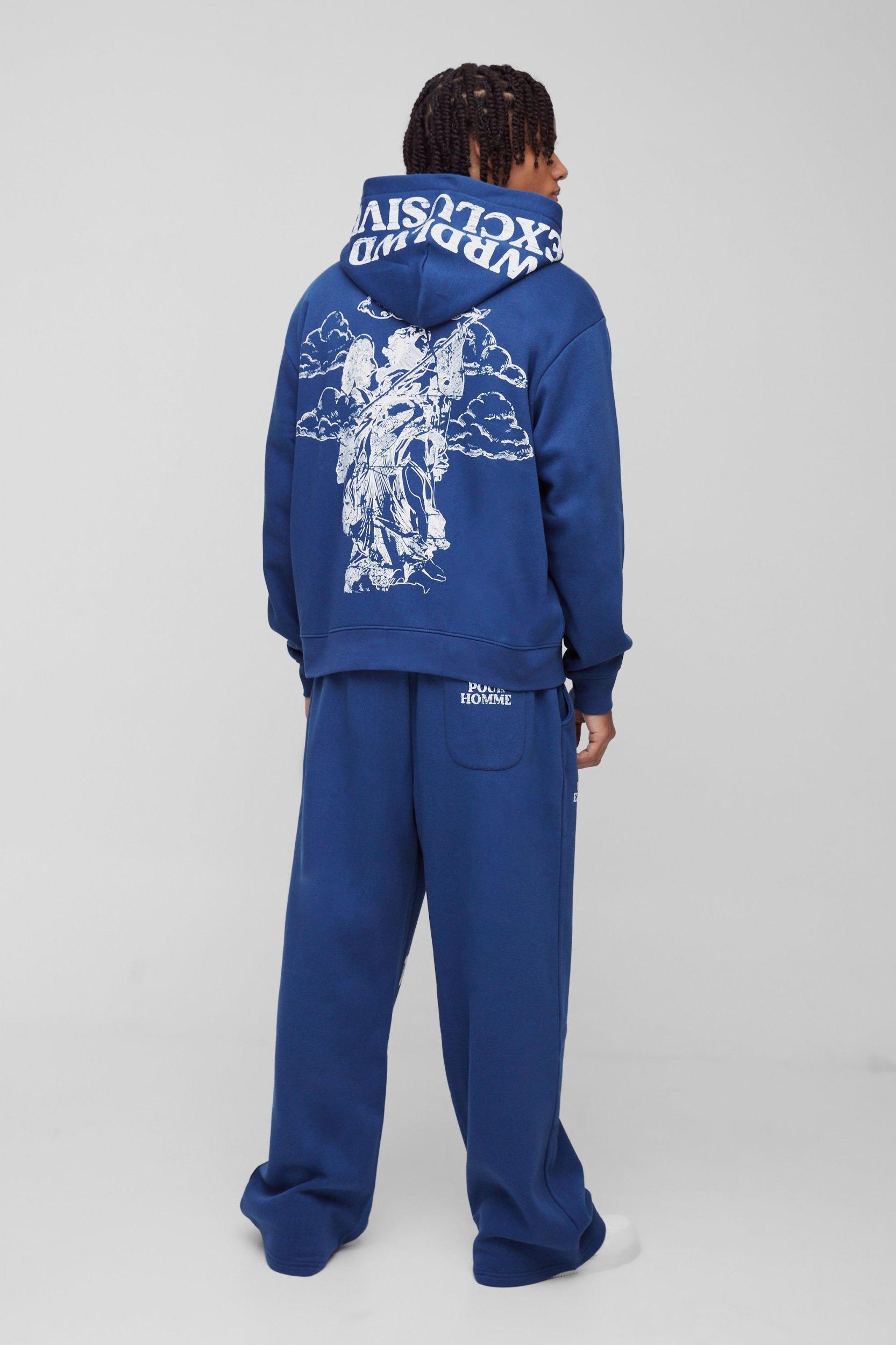 Oversized Boxy Official Print Tracksuit | boohooMAN USA Product Image