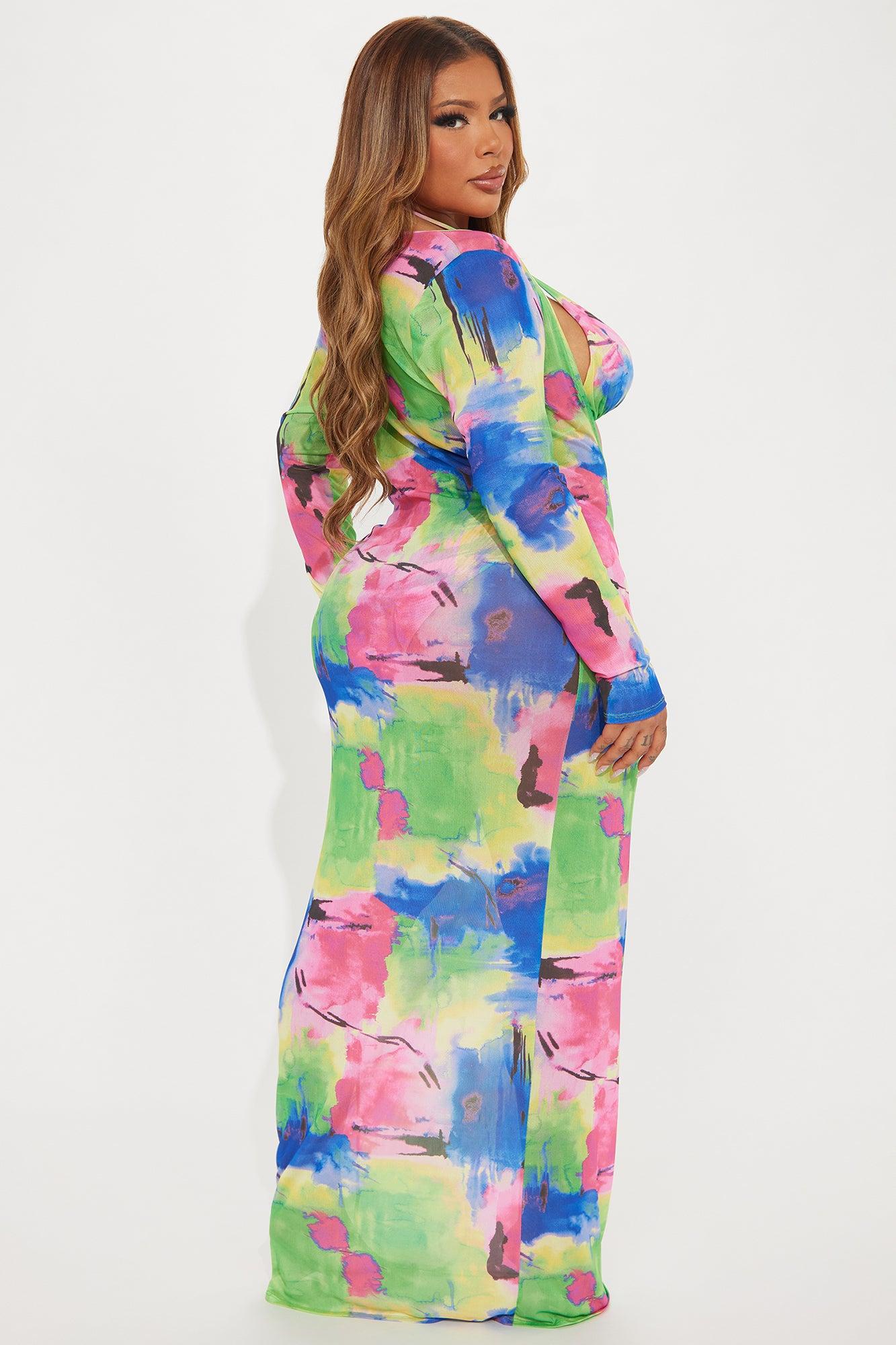 Summers In Tulum Mesh 3 Piece Sunsuit Set - Green/combo Product Image