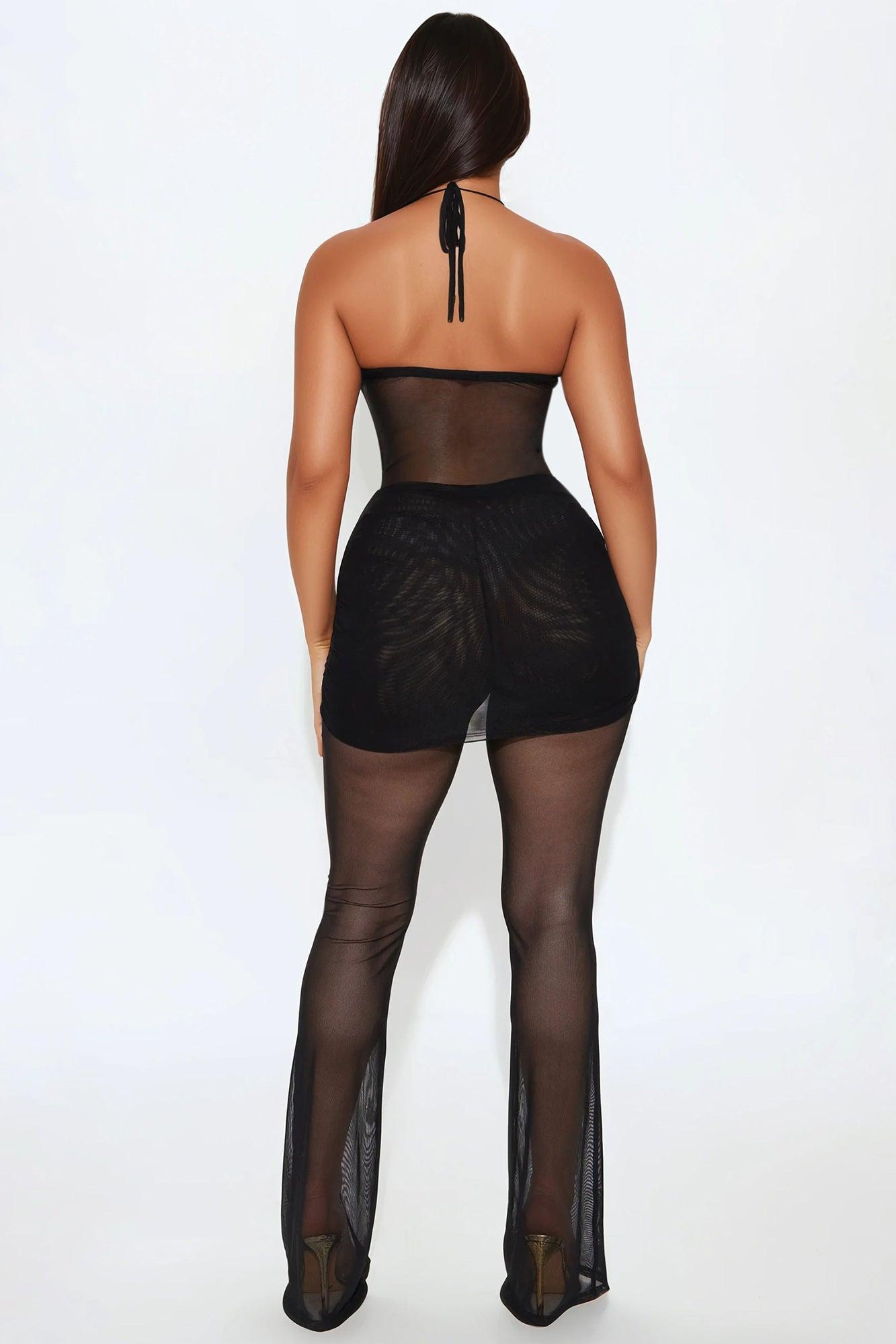 Bronze Horizon Mesh Jumpsuit - Black Product Image