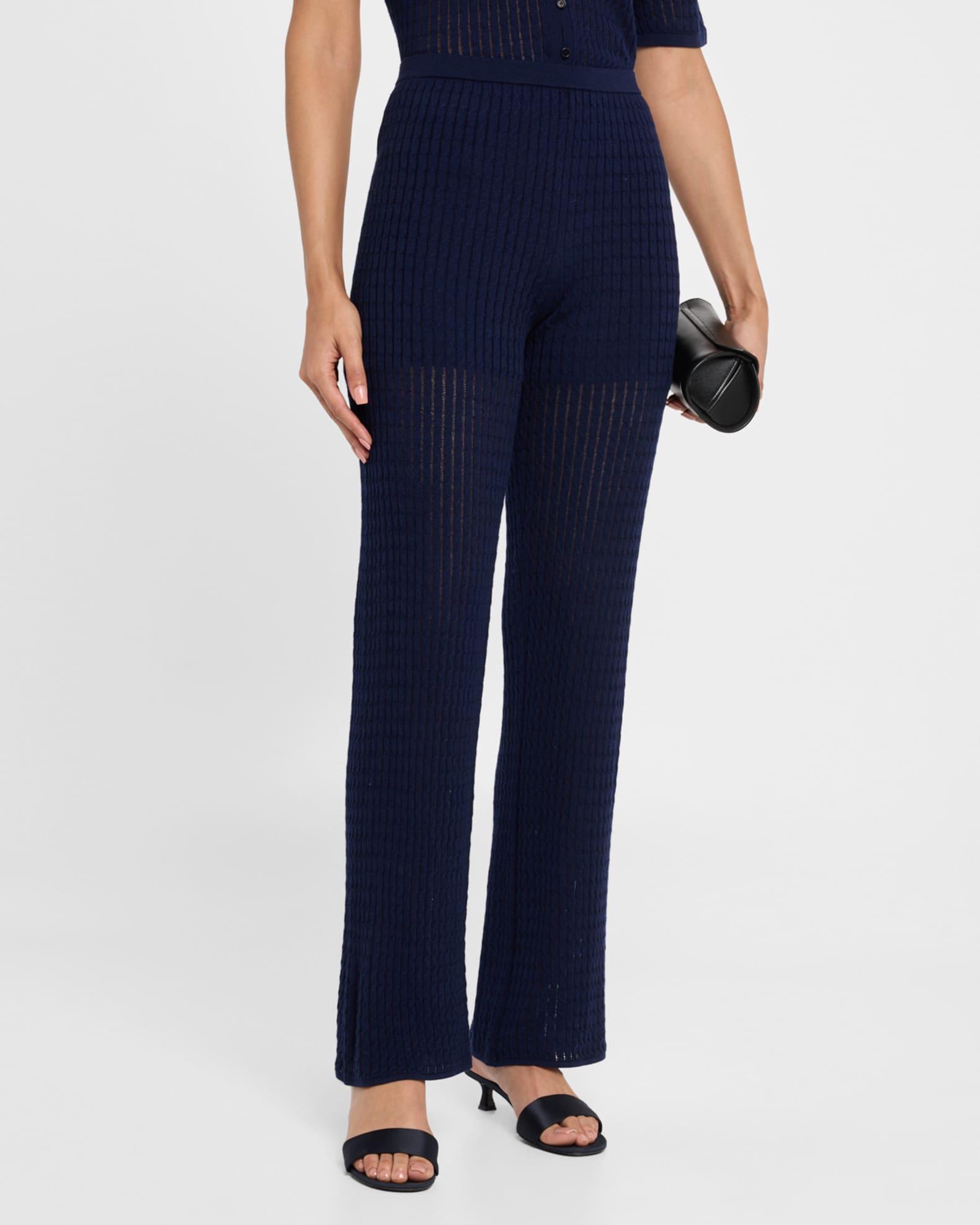 Fine Pointelle Cable-Knit Pants Product Image