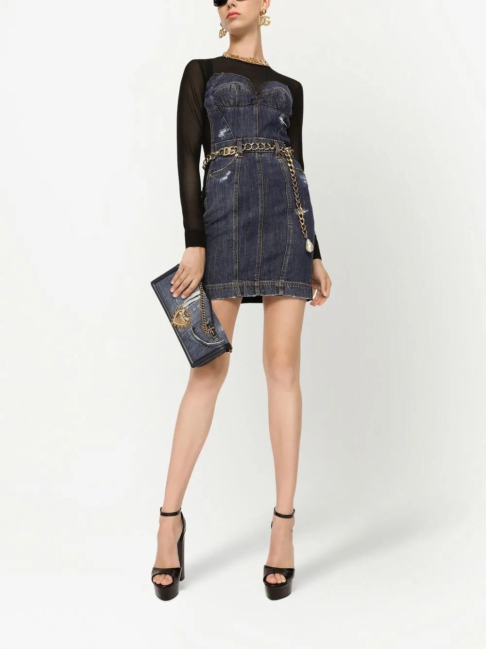 Devotion patchwork-denim shoulder bag Product Image