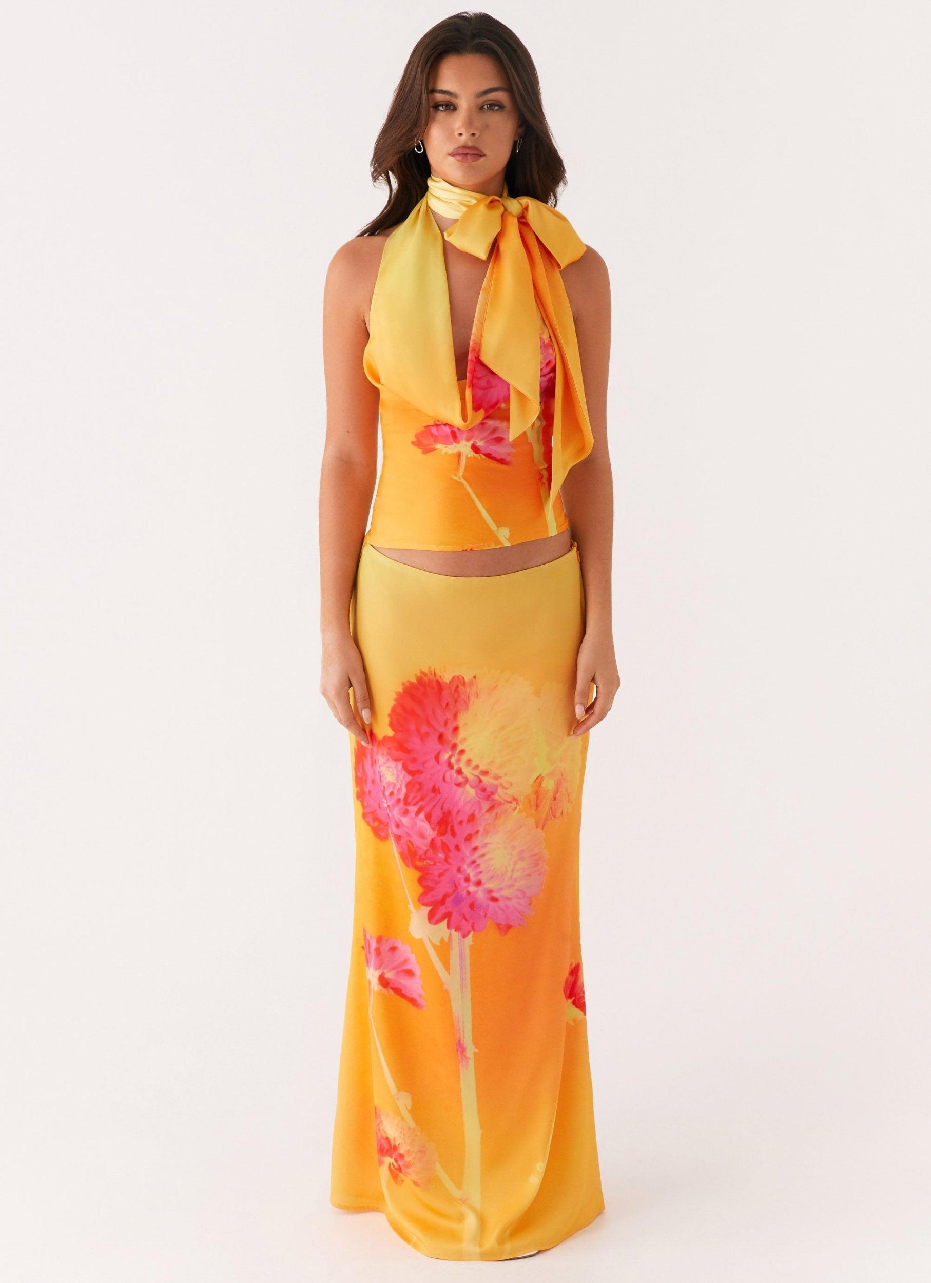 Nala Top - Orange Floral Product Image