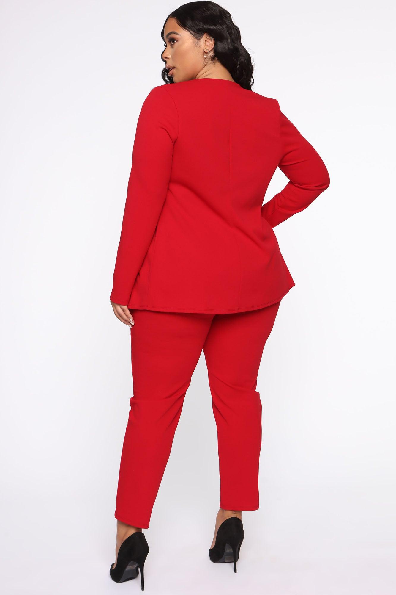 Payin' It Forward Blazer Set - Red Product Image
