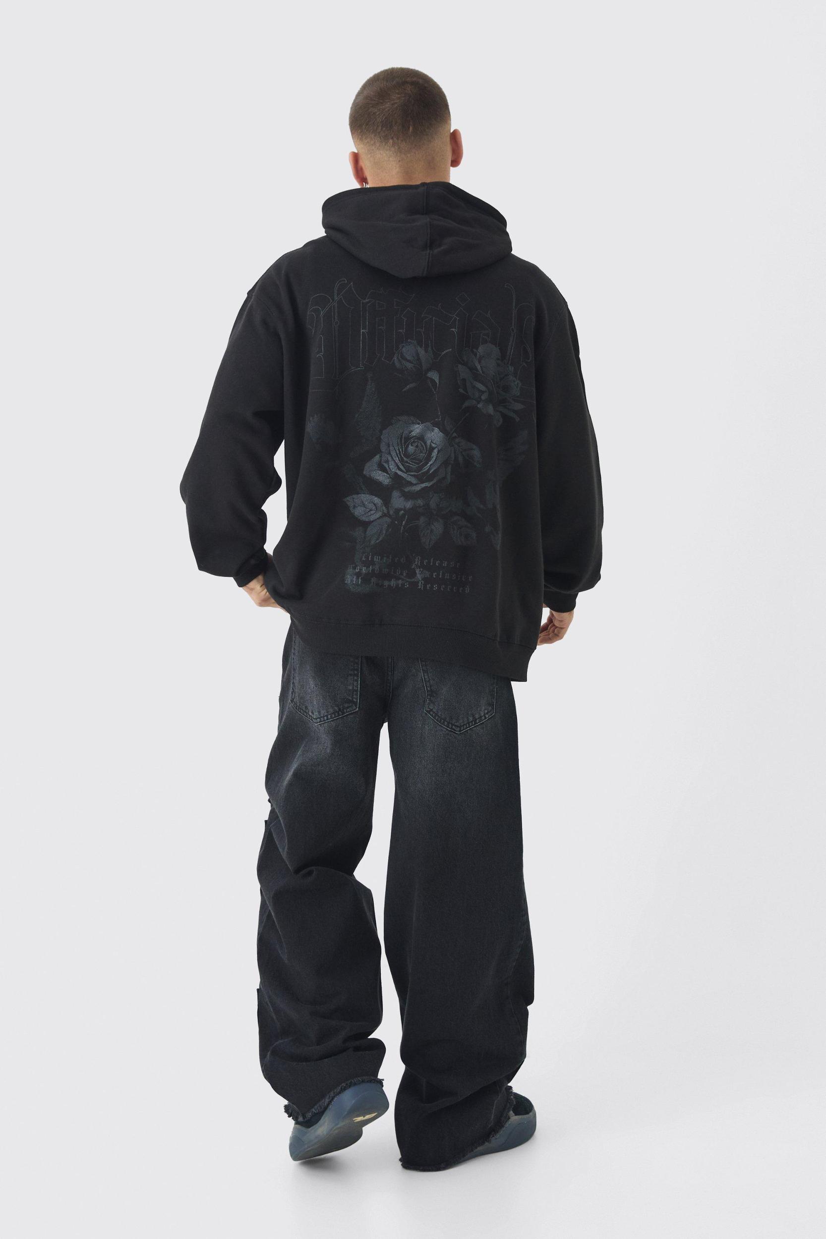 Baggy Fit Rigid Indigo Multi Pocket Jeans | boohooMAN USA Product Image