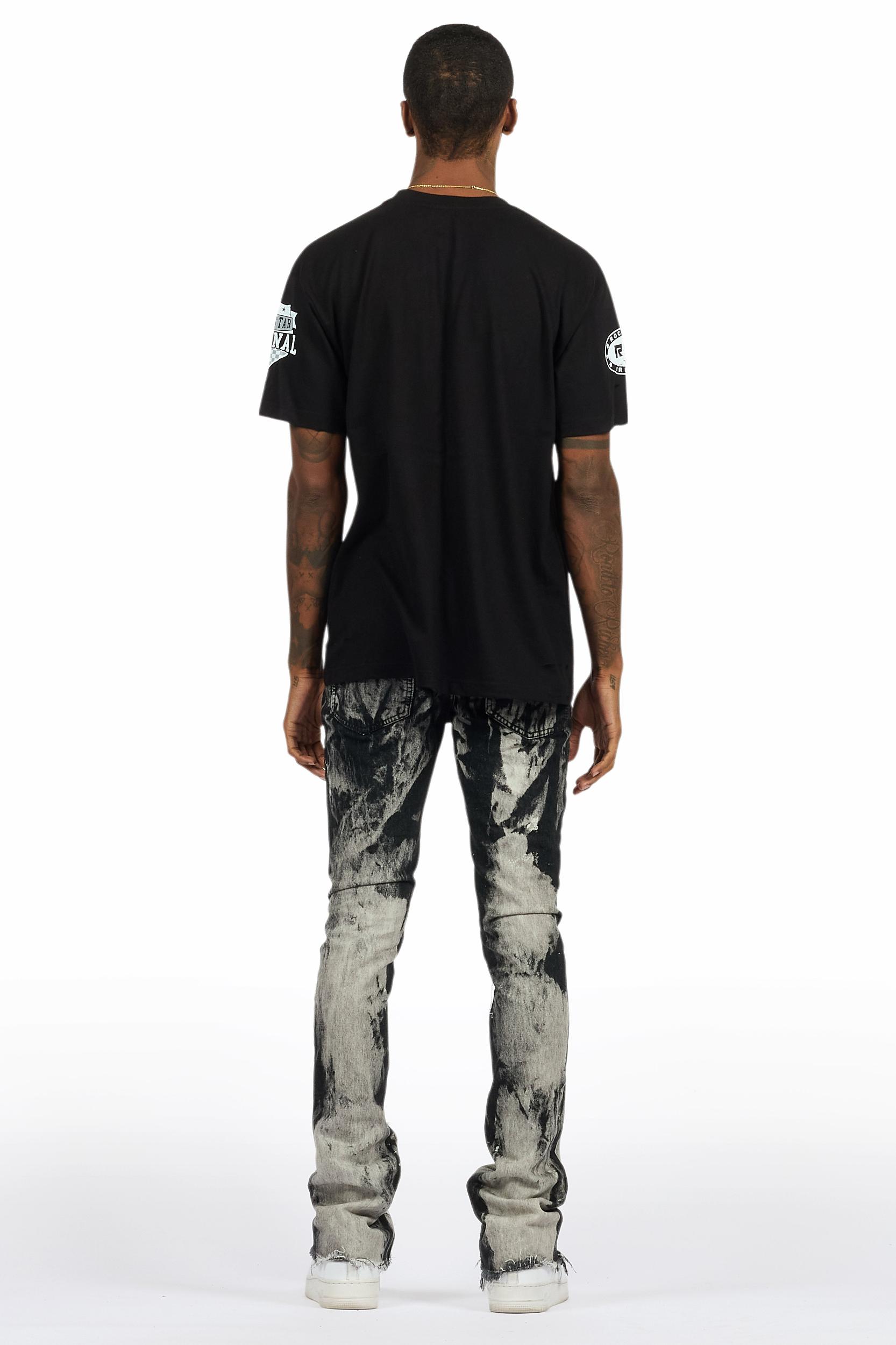 Amos Black T-Shirt/Stacked Flare Jean Bundle Male Product Image