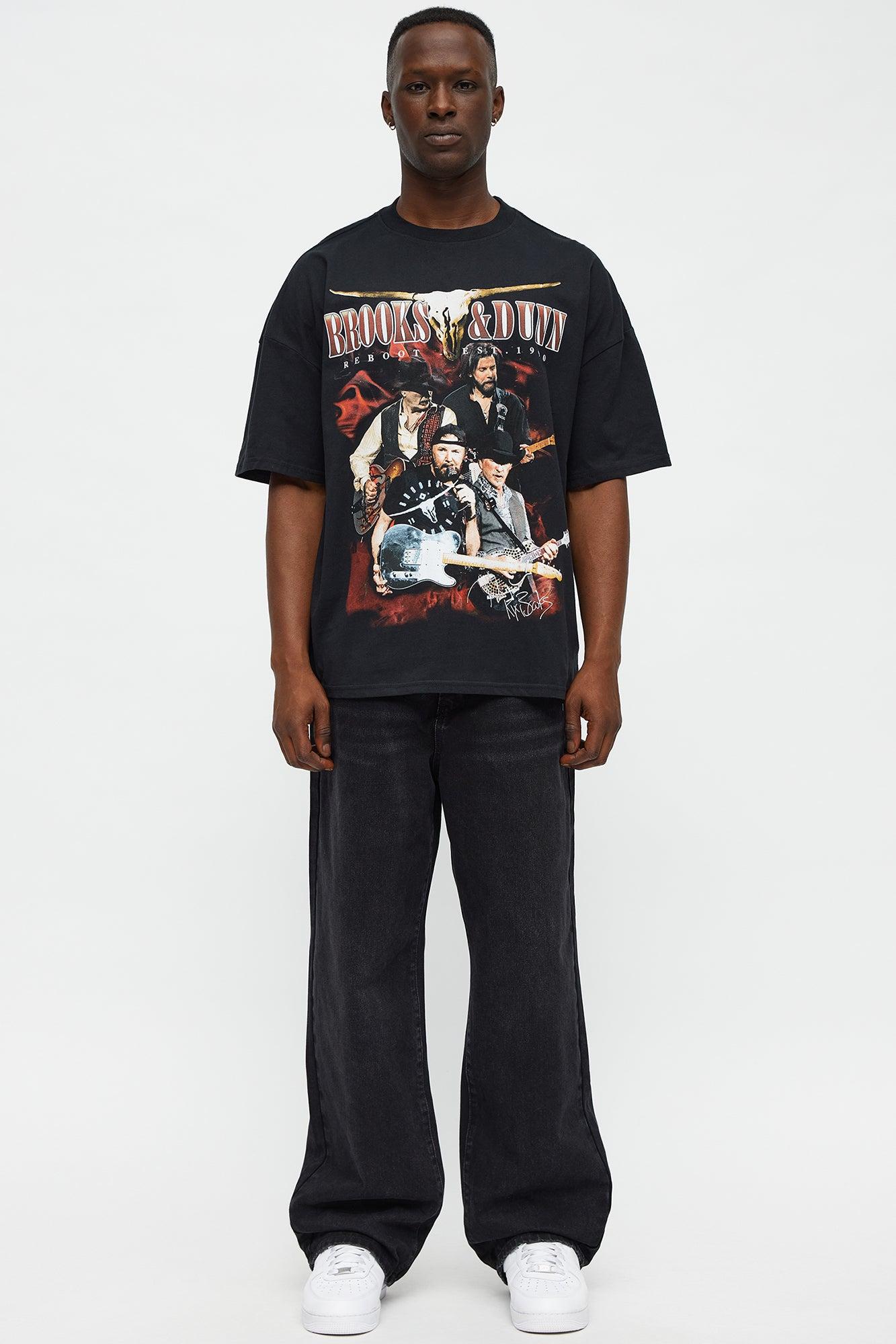 Brooks And Dunn Neon Moon Oversized Short Sleeve Tee - Black Male Product Image