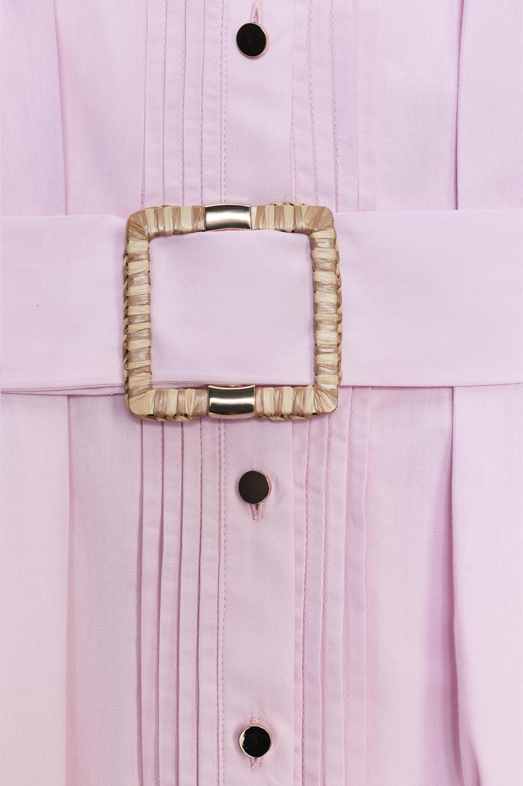 BELTED POPLIN MIDI DRESS Product Image