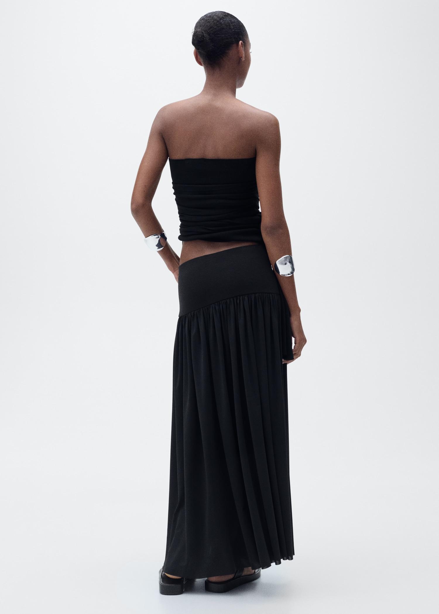 Long gathered skirt - Women | MANGO USA Product Image