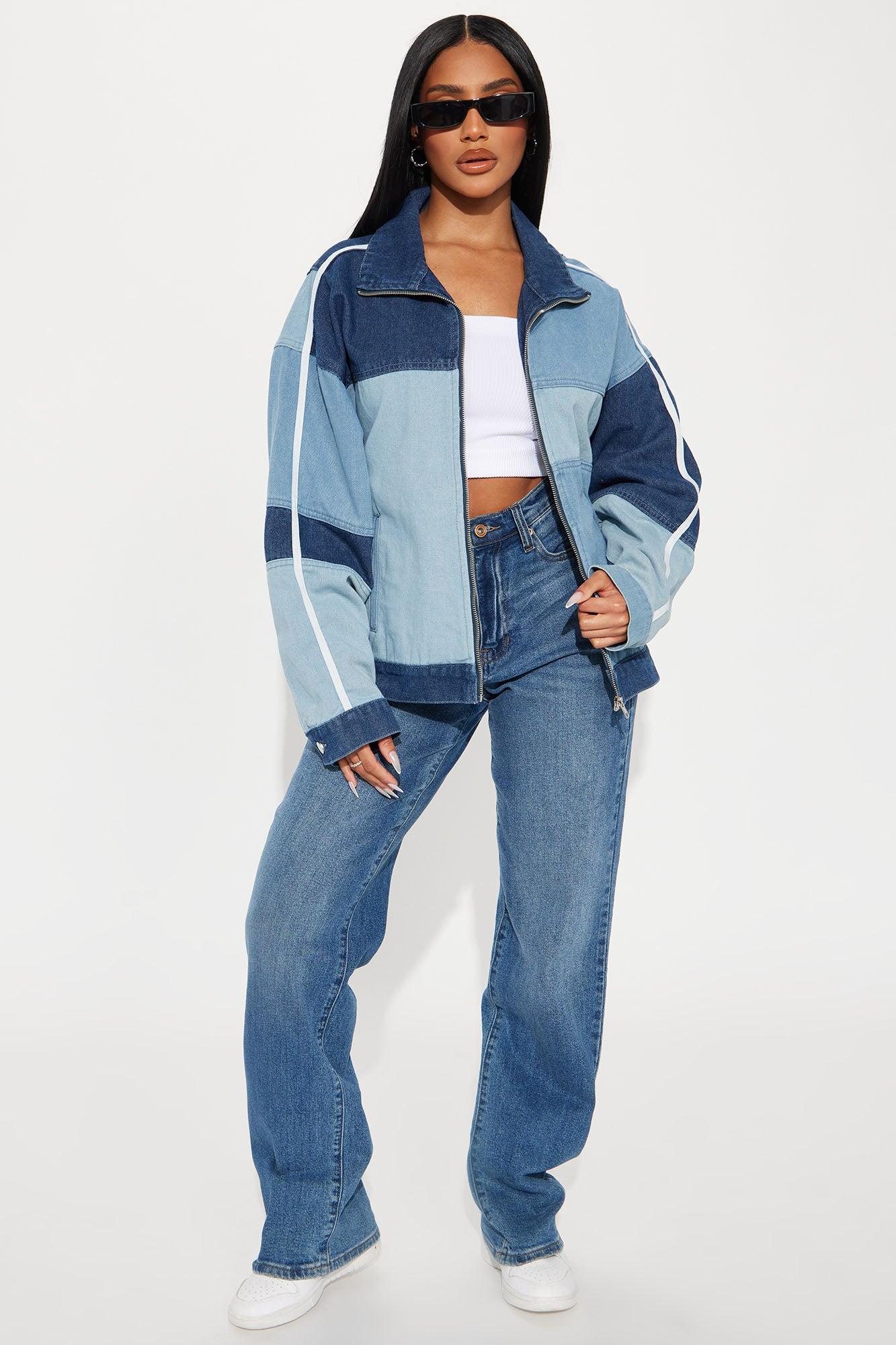 Nina Patchwork Denim Jacket - Light Wash Product Image