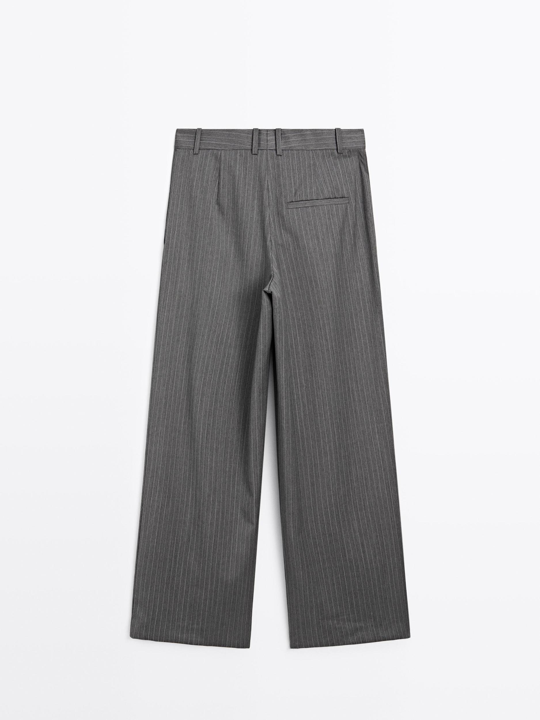 100% wool pinstripe trousers Product Image