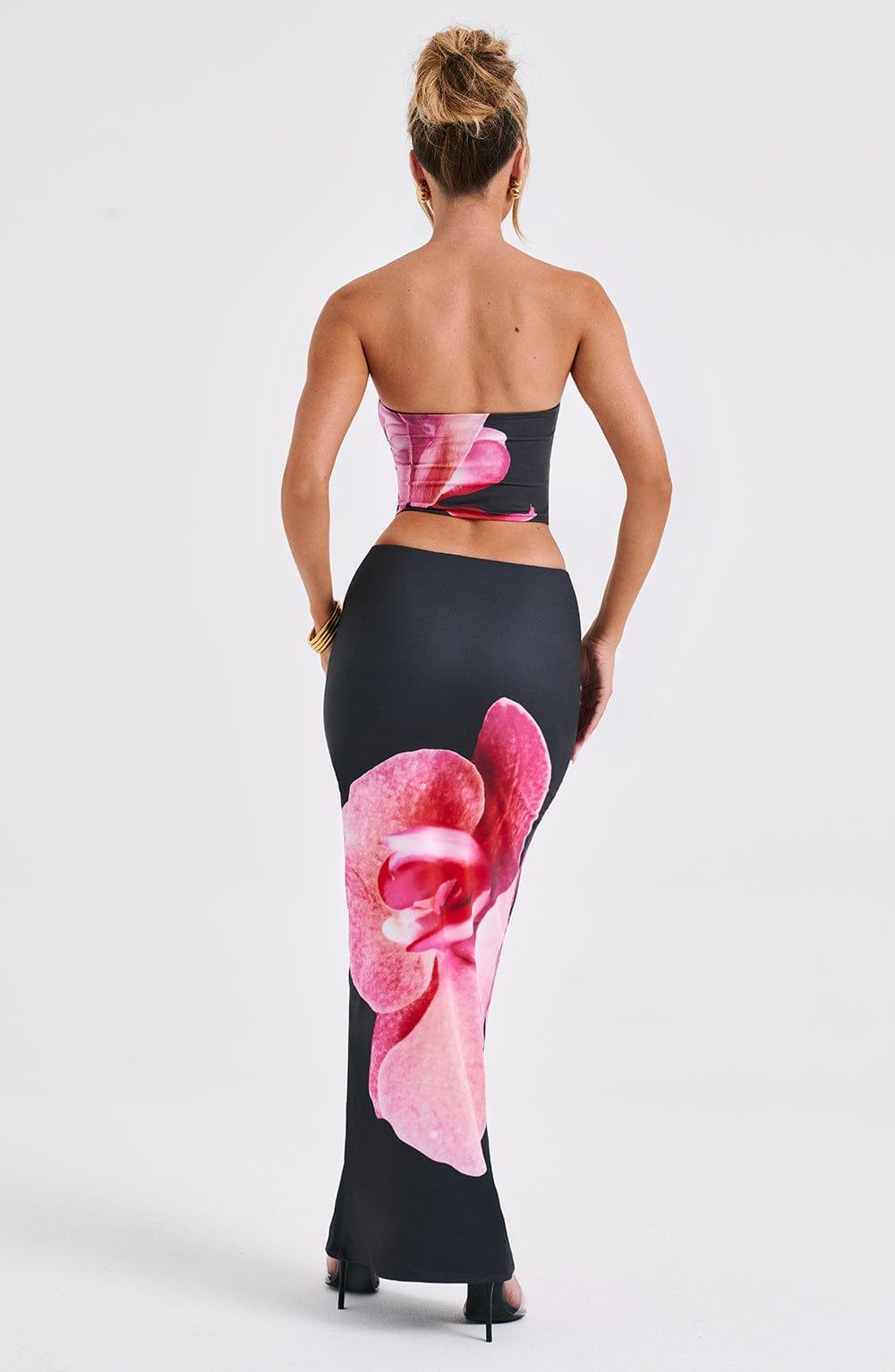 Allegra Maxi Skirt - Black Floral Print Product Image