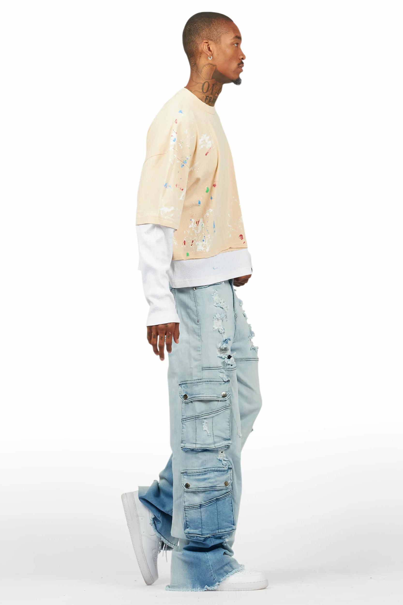 Keylor Light Blue Baggy Fit Jean Male Product Image