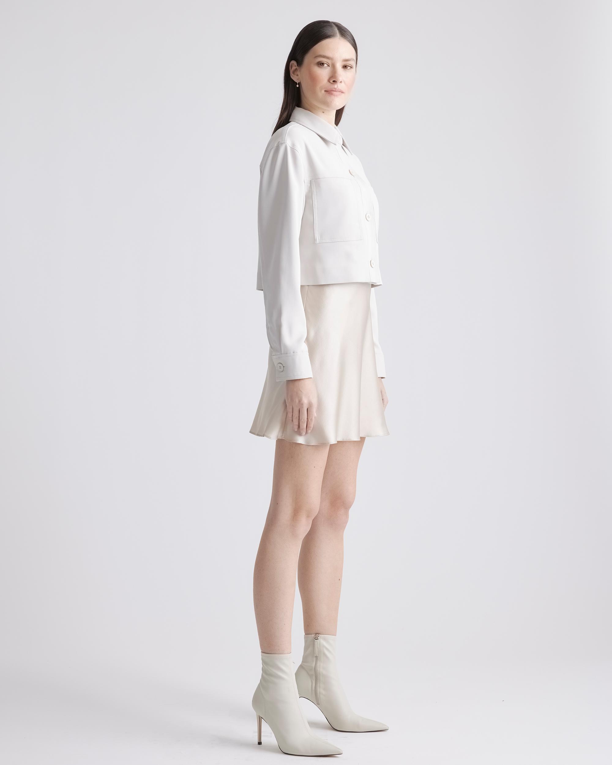 Quince | Women's Stretch Crepe Cropped Jacket Size XL, Recycled Polyester / Spandex Product Image