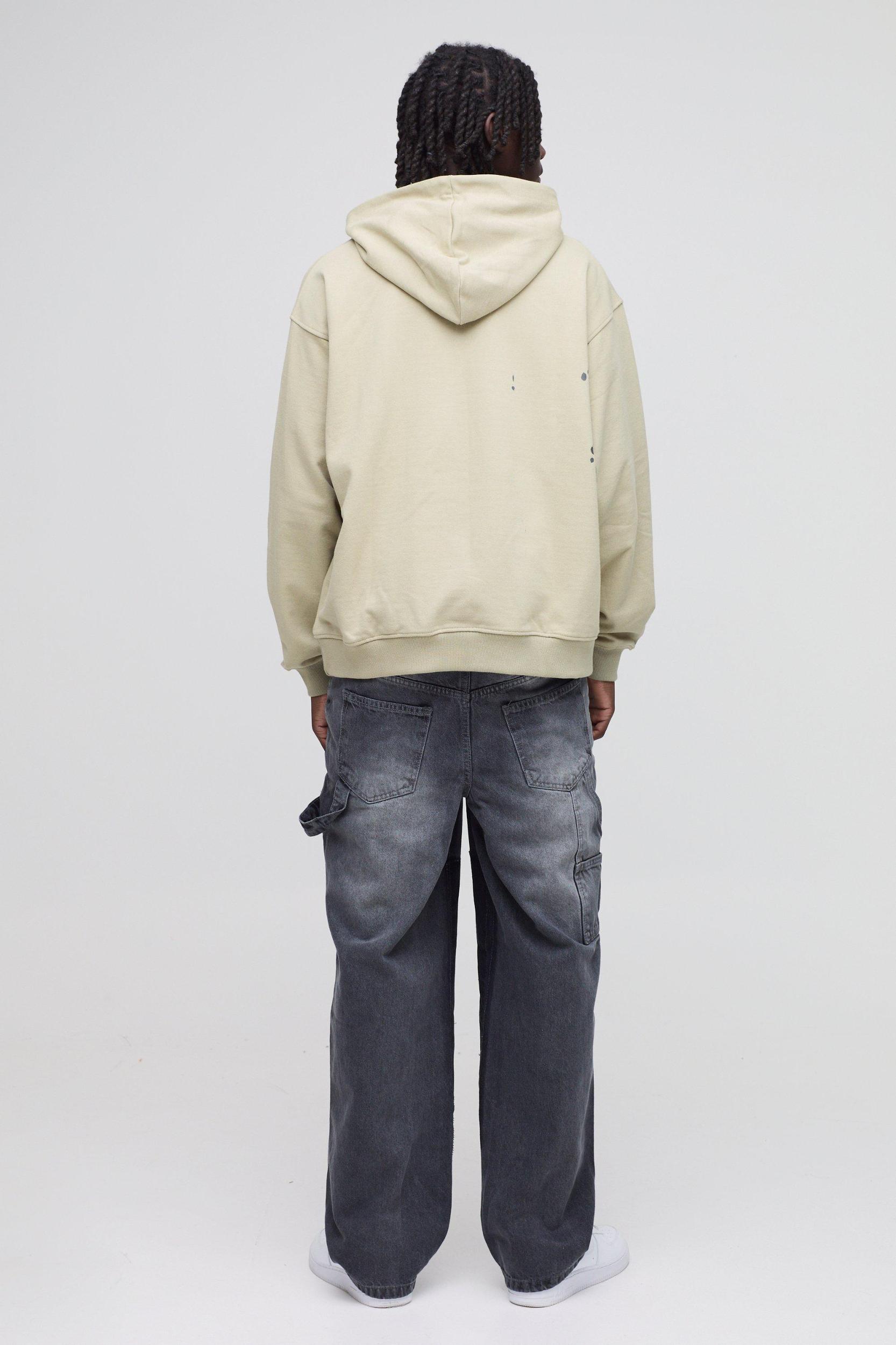 Relaxed Rigid Ripped Dirty Wash Carpenter Denim Jeans | boohooMAN USA Product Image