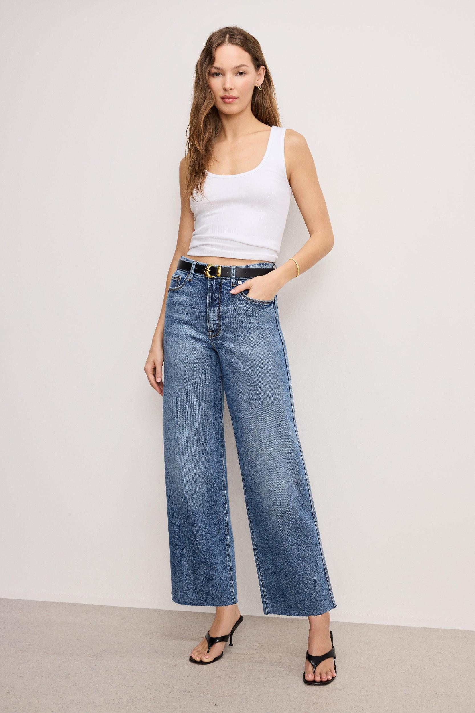 GOOD SKATE WIDE CROPPED JEANS | INDIGO978 Product Image