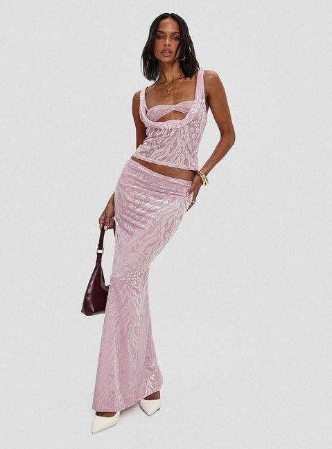 Kalei Maxi Skirt Pink Floral Product Image