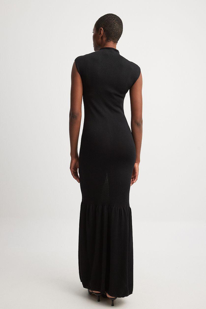 Knitted Frill Maxi Dress Product Image