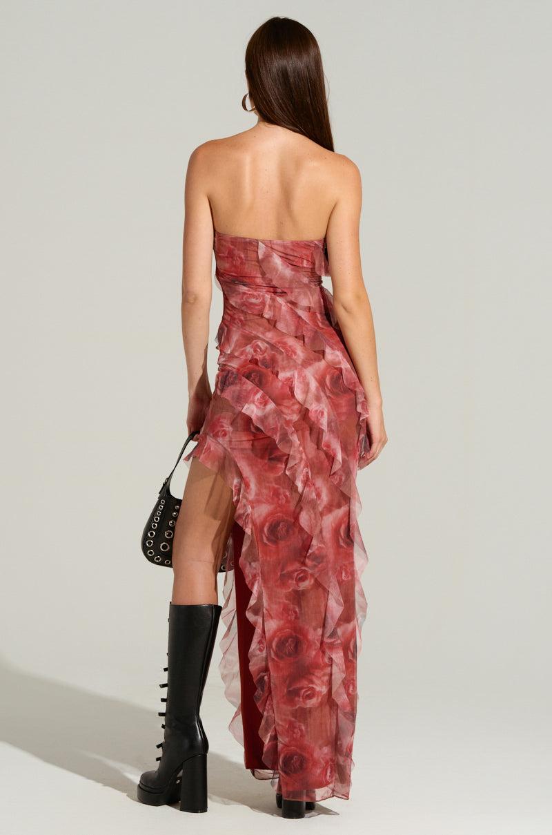 JUST A DREAM FLORAL MESH MAXI DRESS Product Image