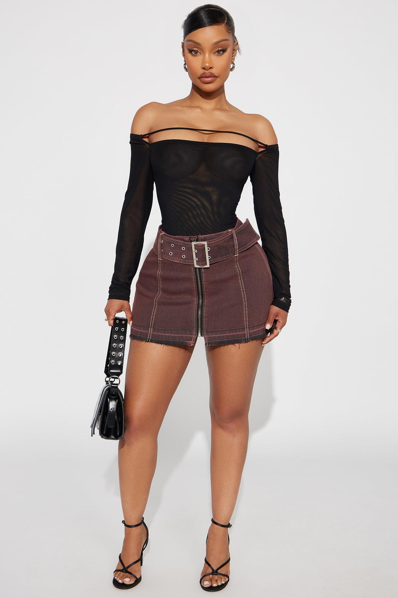 Blake Mesh Off Shoulder Bodysuit - Black Female Product Image