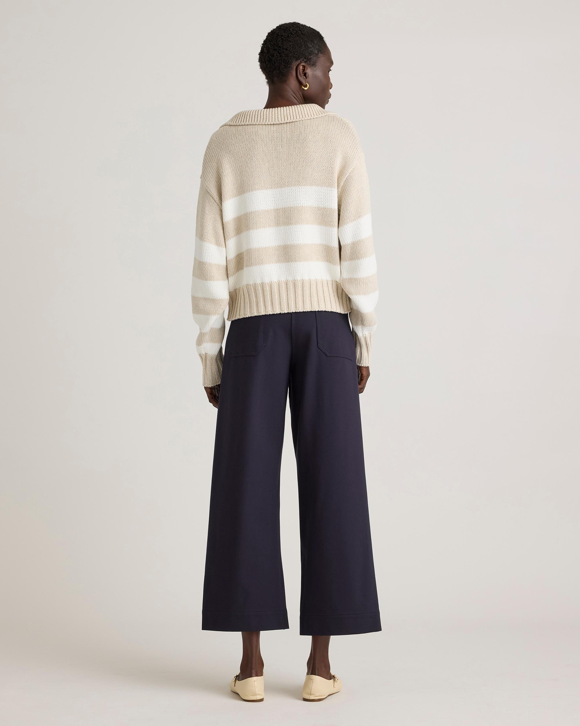 Quince | Women's Ultra-Stretch Ponte Cropped Wide Leg Pants Rayon Product Image