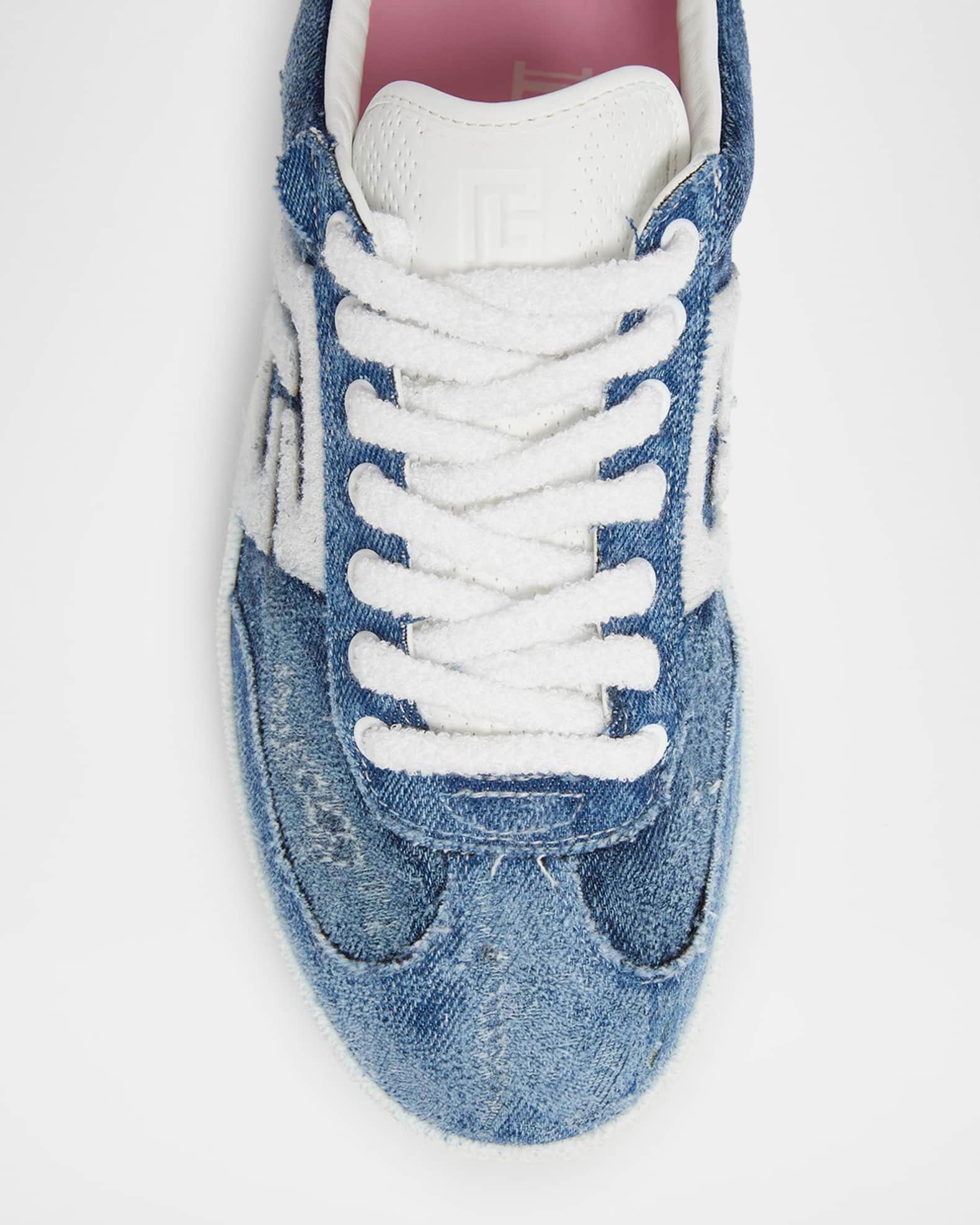 Swan Destroyed Denim Low-Top Sneakers Product Image