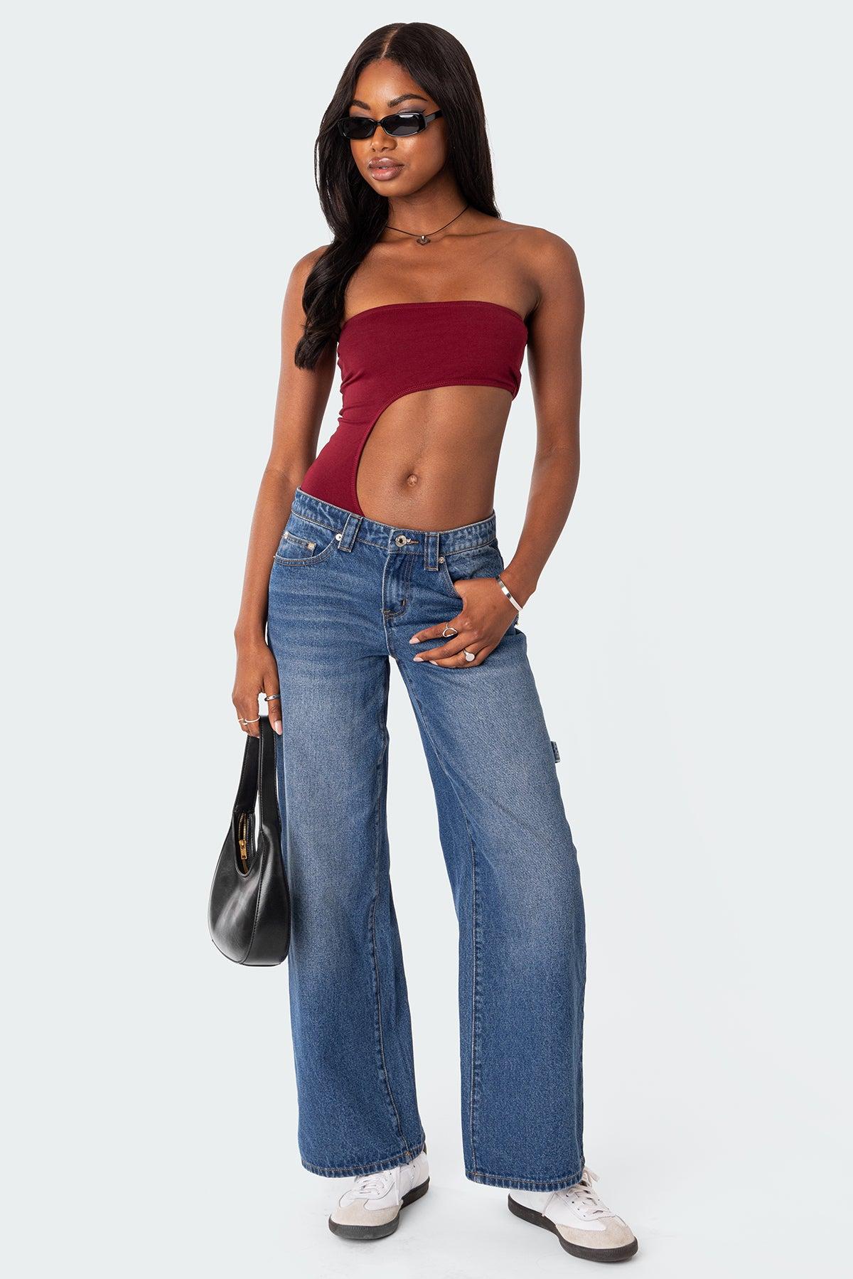 Indy Asymmetric Cut Out Bodysuit Product Image