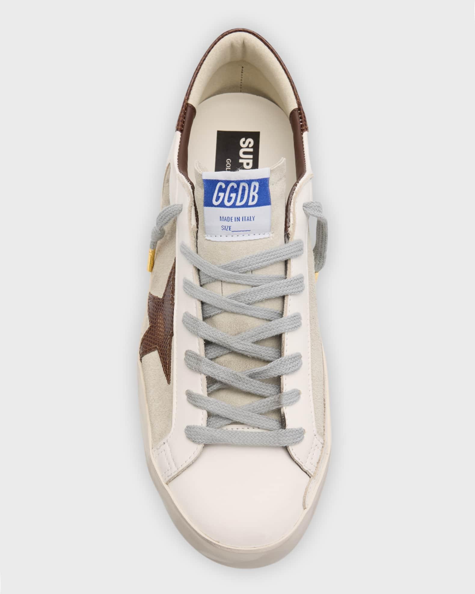 Men's Super-Star Leather Low-Top Sneakers with Lizard-Effect Product Image