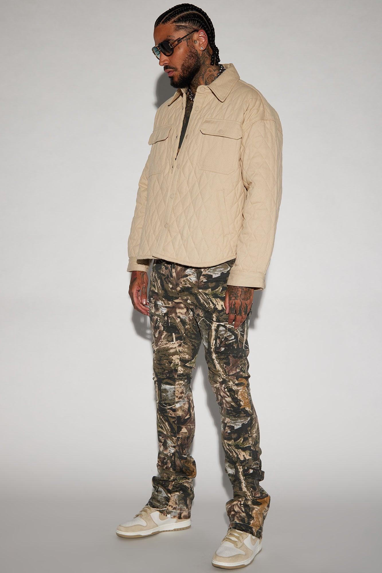 Been This Way Stacked Skinny Flare Pants - Camouflage Product Image