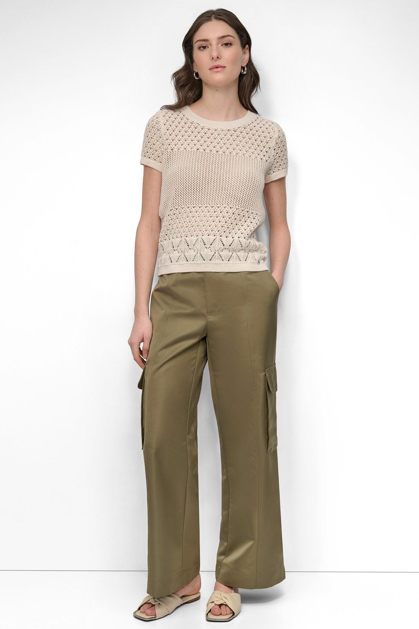 OPEN POINTELLE KNIT SWEATER TEE Product Image