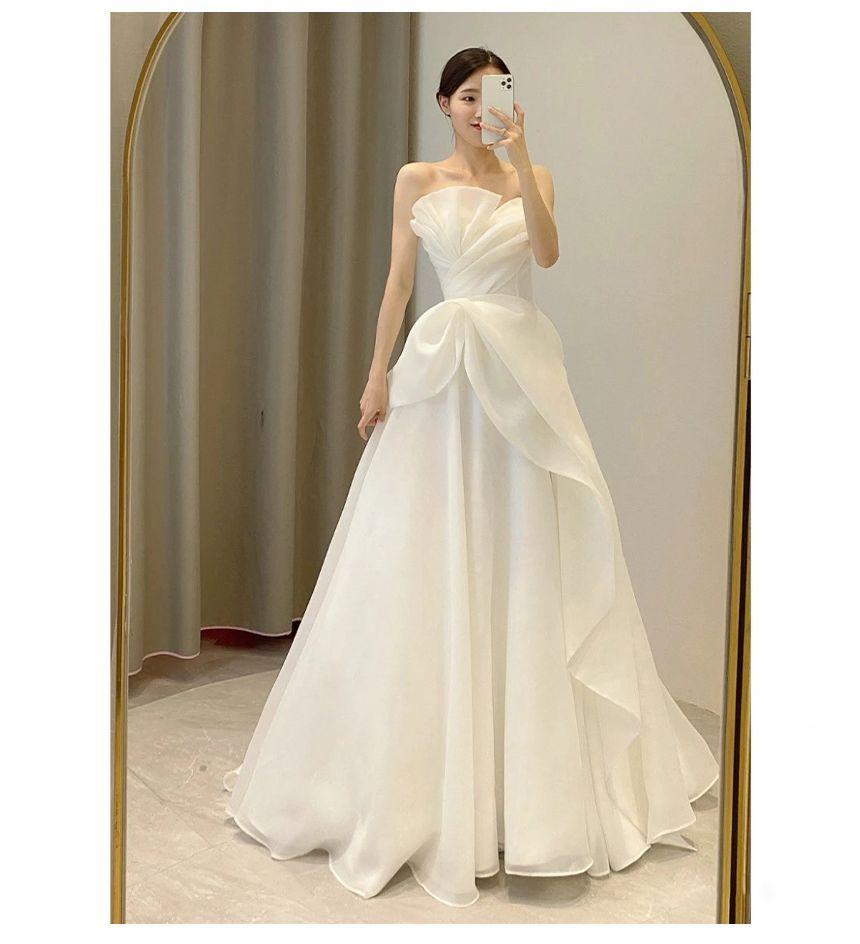 Strapless Shirred A-Line Wedding Gown Product Image