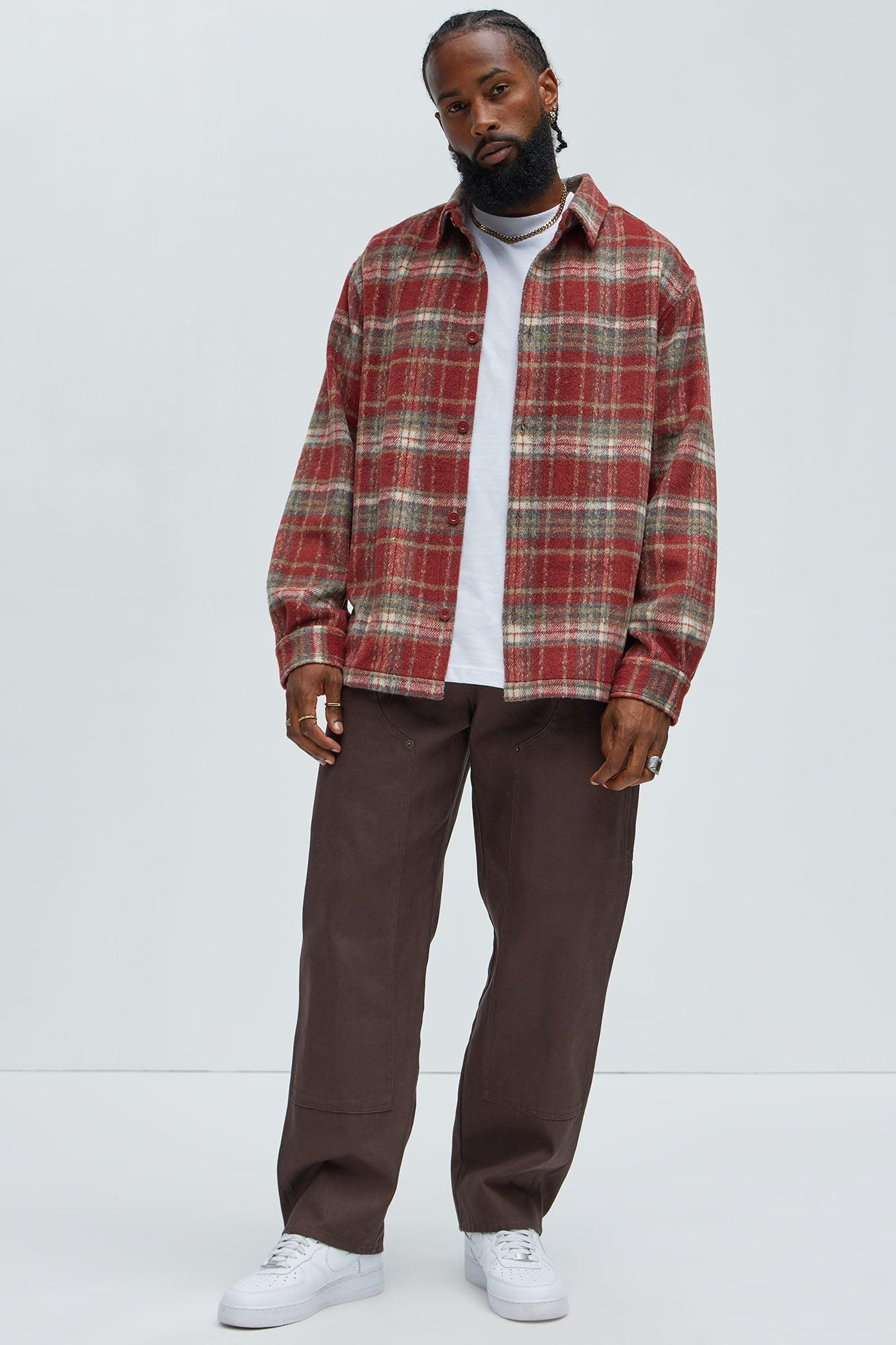 Tondo Plaid Button Up Shirt - Red/combo Product Image