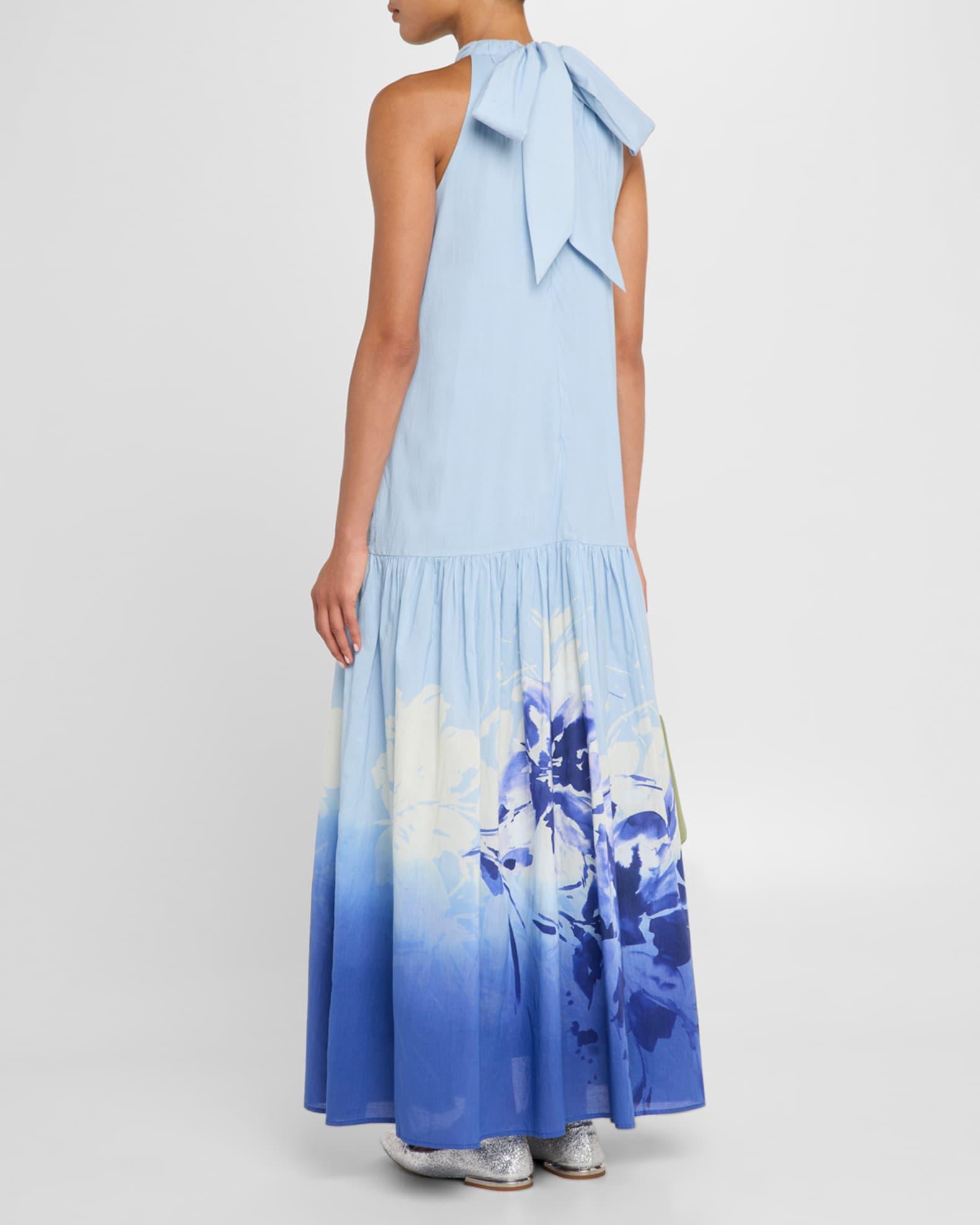 Daelia Sequin Floral-Print Halter Maxi Dress Product Image