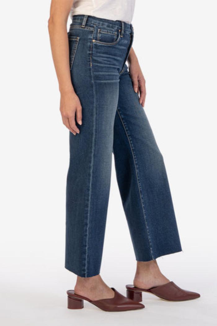 Meg High Rise Fab Ab Wide Leg- Yielded Dark Base Wash Product Image